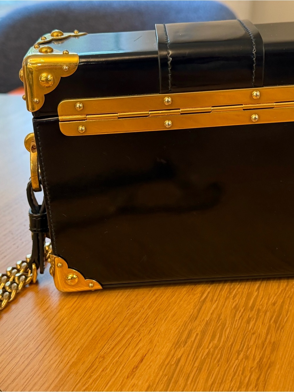 Authentic Prada Small Cahier Trunk Crossbody - Black Leather - Picture 11 of 12